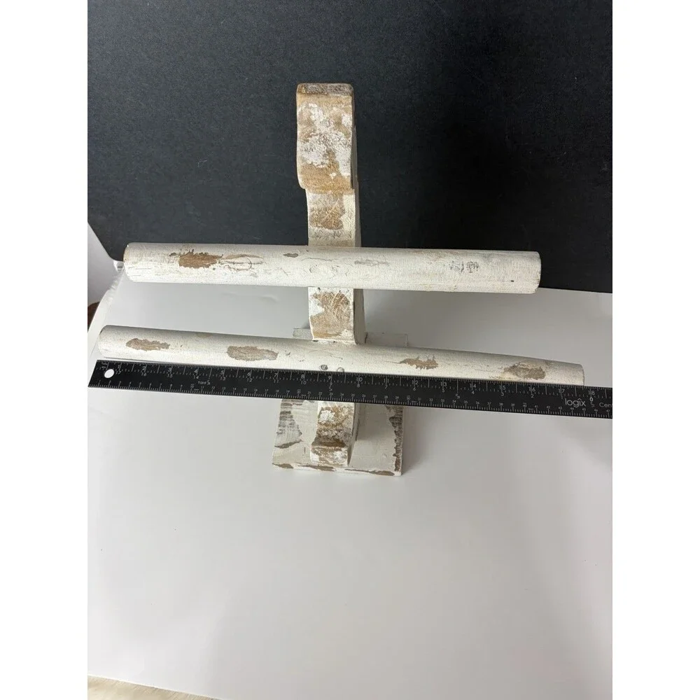 Wooden Jewelry Display Stand White Bracelet Necklace Watch Holder Organizer